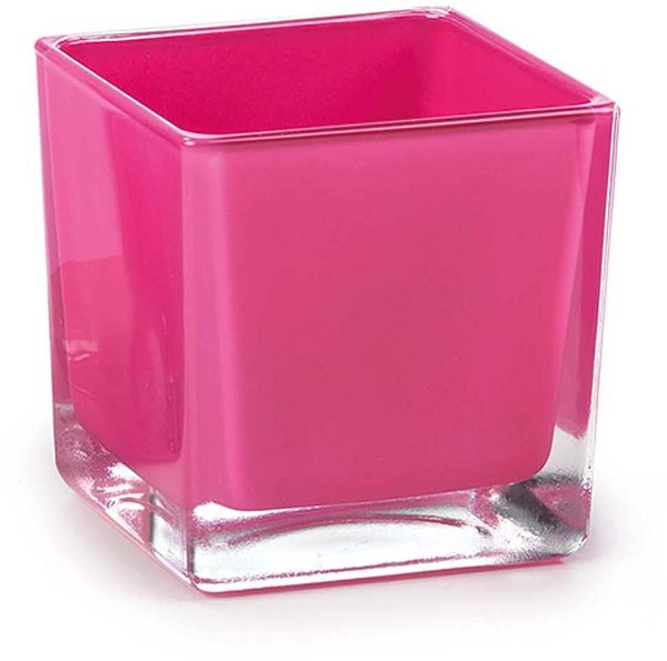 Cubo in Vetro Fucsia