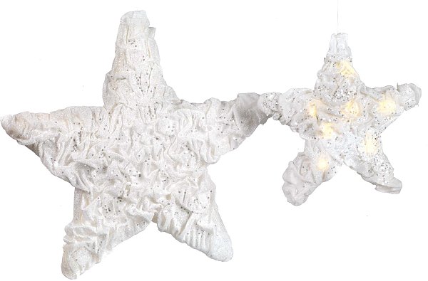 Stella in Tessuto Goffrato Bianca con Glitter Appendibile