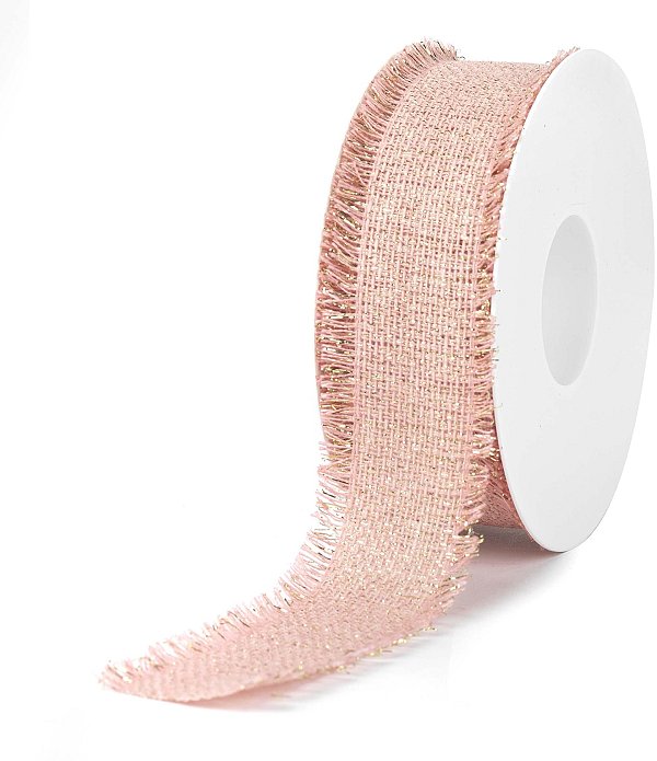 Bobina di Juta Rosa Laminata Oro