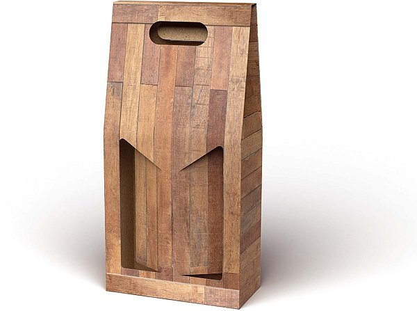 Scatola Portabottiglie Linea Teak Marrone