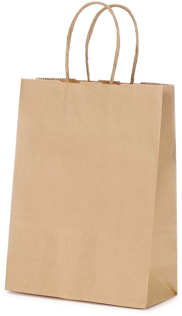 Shopper Carta Sealing Avana con Maniglia Intrecciata