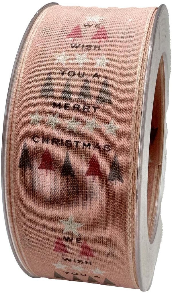 Nastro Tessuto Animato Xmas Wishes Rosa