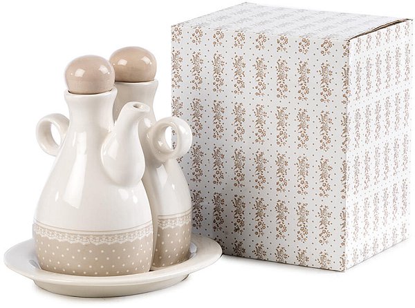 Oliera in Ceramica Pois Beige