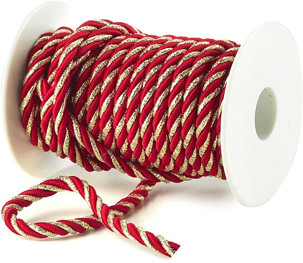Cordoncino Lamè Cotone Rosso/Oro