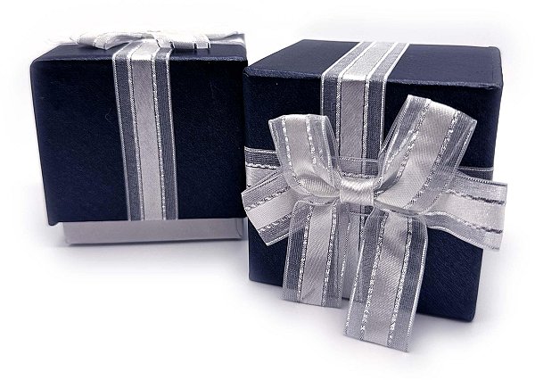 Scatole Cubo Blu con Fiocco