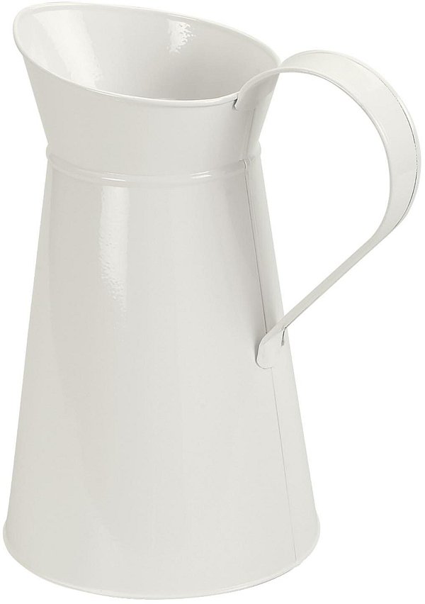 Brocca in Metallo Bianco con Manico