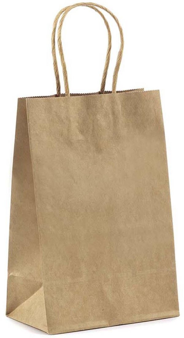 Shopper Carta Kraft Avana con Maniglia Intrecciata