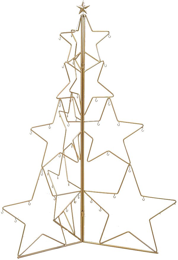 Albero Espositore a Stelle in Metallo Oro