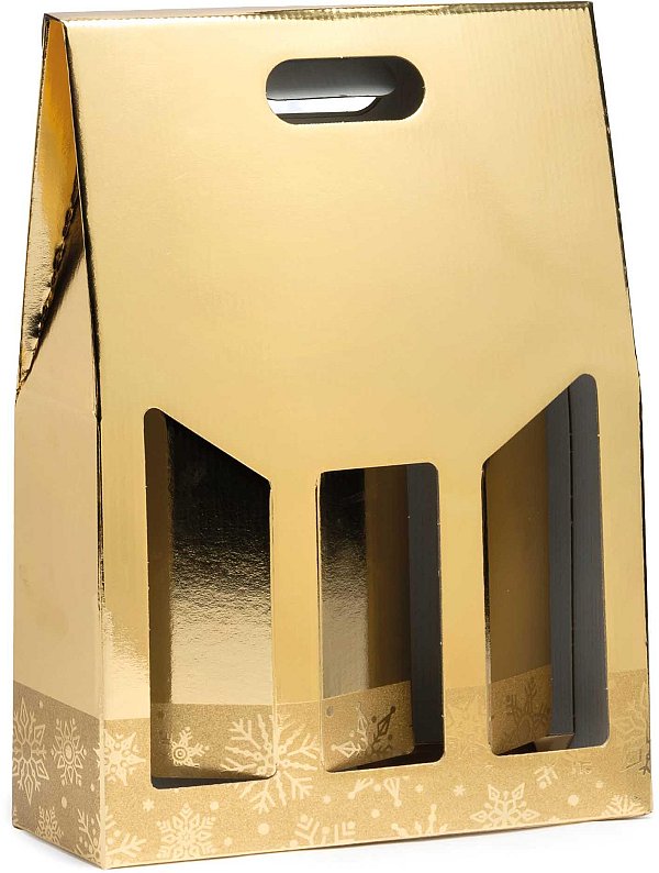 Scatola Portabottiglie Liscia Glitter Oro