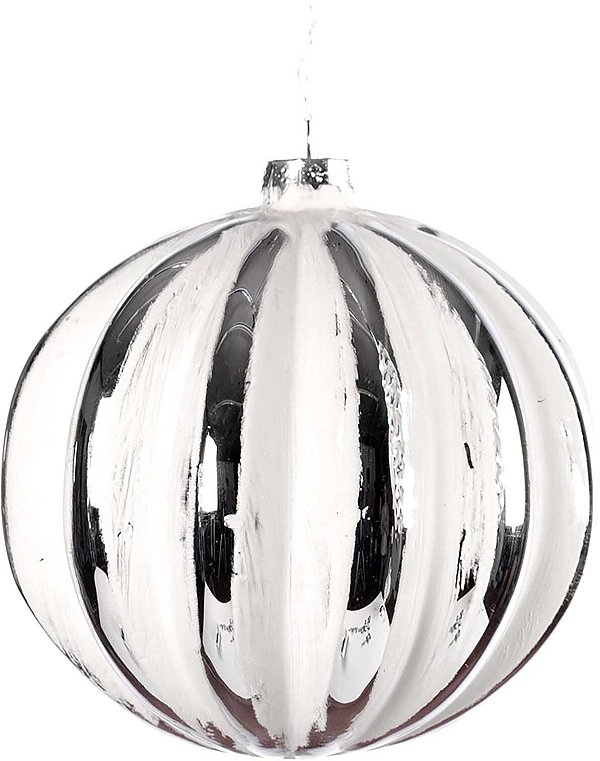 Sfera in Vetro Bianco/Silver