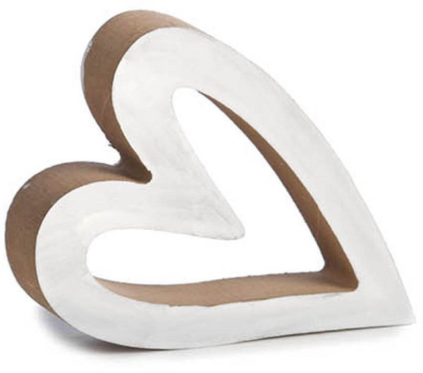 Decorazione Cuore in Legno Bianco