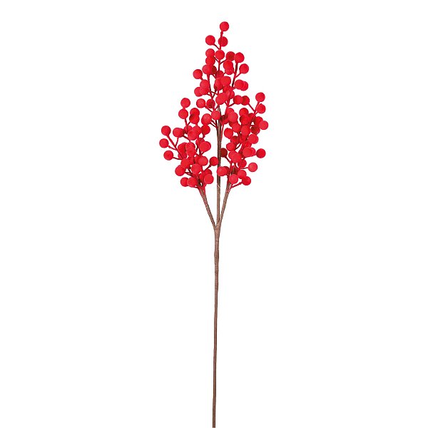 Ramo con Bacche Floccate Rosse