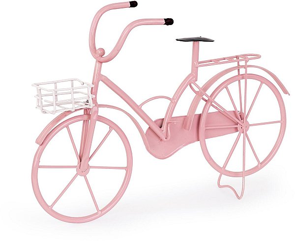 Bicicletta Rosa Smaltata in Metallo