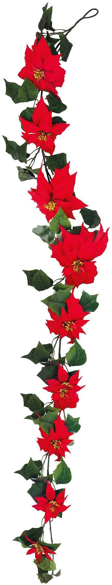Festone con Stelle di Natale Rosse Velvet