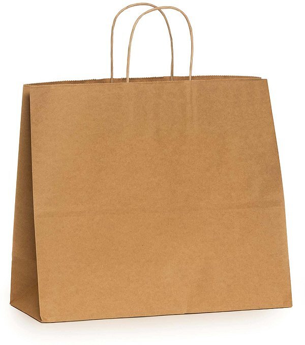 Shopper in Carta Italy Avana con Maniglia Intrecciata