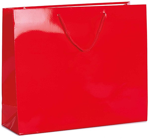 Shopper Extra Lusso Rosso Plastificata Lucida