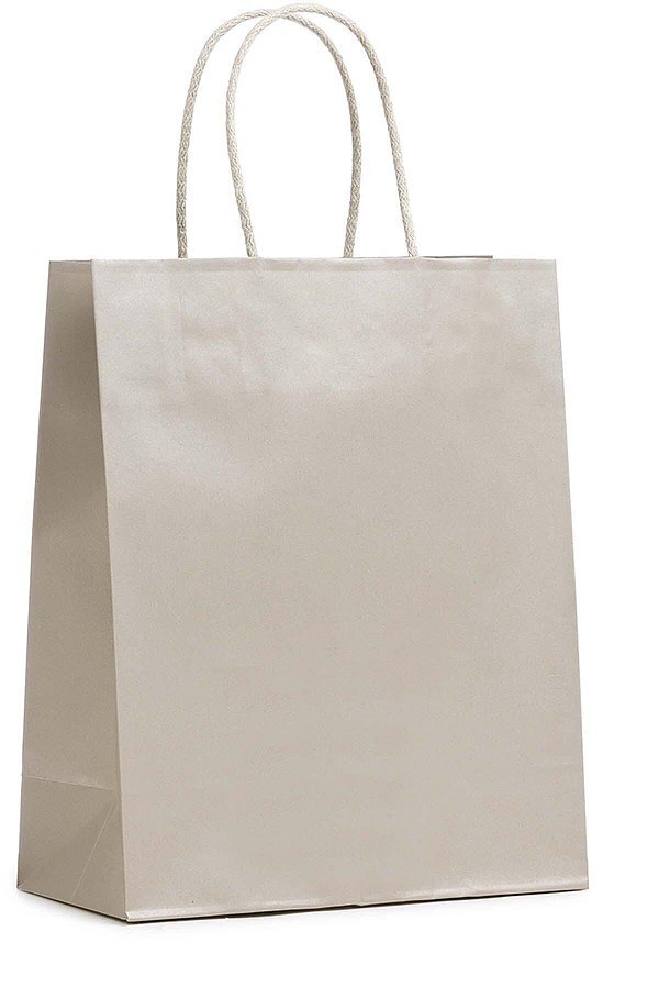 Shopper Carta Lusso Platino con Maniglia in Cotone
