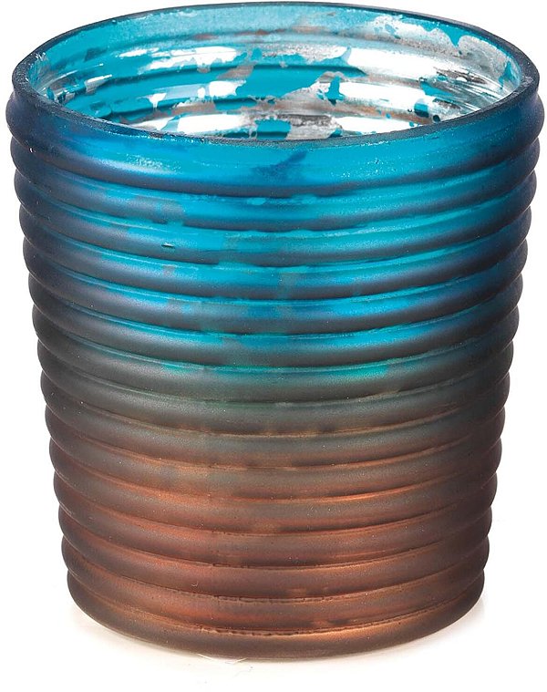 Bicchiere in Vetro Rigato Blu Sfumato