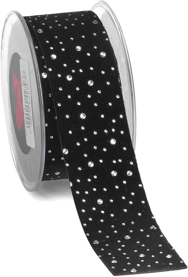 Nastro Tessuto Animato Velvet Diamond Nero