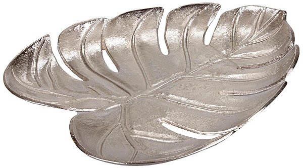 Piatto Foglia in Metallo Platino
