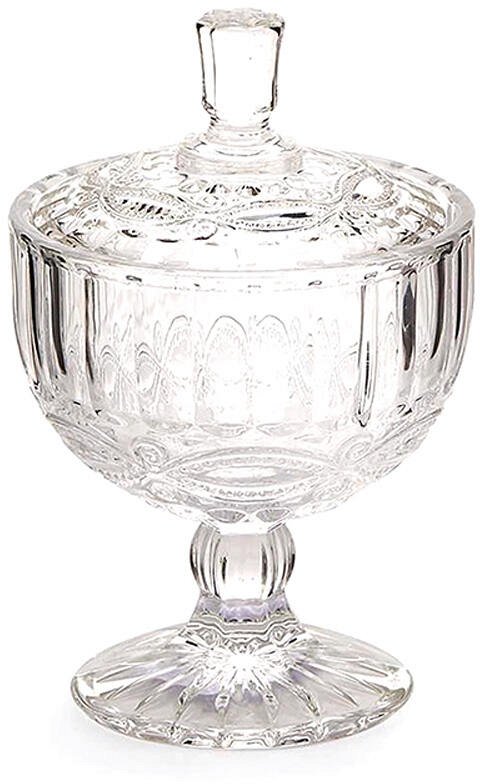 Vaso Coppa in Vetro Trasparente con Coperchio