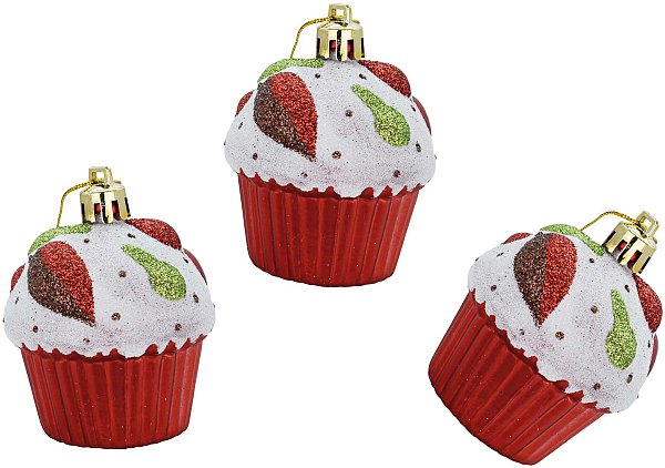 Set muffins natalizi con Glitter Bianco in Plastica