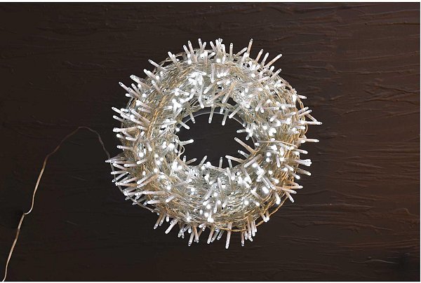 Catena Luminosa Filo Trasparente Microled Giochi di Luce Fredda