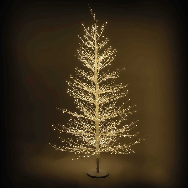 Albero Grande in Metallo Bianco con 2690 Led Flashing a Luce Calda