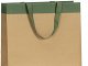 shopper in carta lusso colore avana con striscia colore verde e maniglia in grosgrain verde