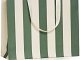 Shopper Carta Stripes Verde con Maniglia in Grosgrain