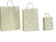 shopper carta erba riciclata al 100% fantasia salvia verde con maniglie intrecciate