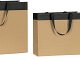 buste in carta avana con striscia nera e maniglie in grosgrain nero