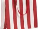 shopper in carta lusso con fantasia a righe bianco e rosso e maniglia in grosgrain rossa